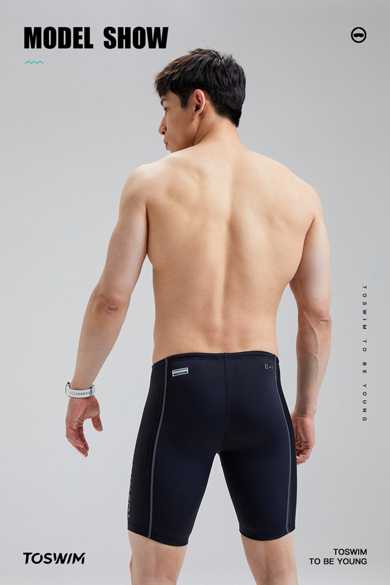 TO SWIM Men's Black Silver UPF50+ Swimming Jammer | SEED OUTDOOR