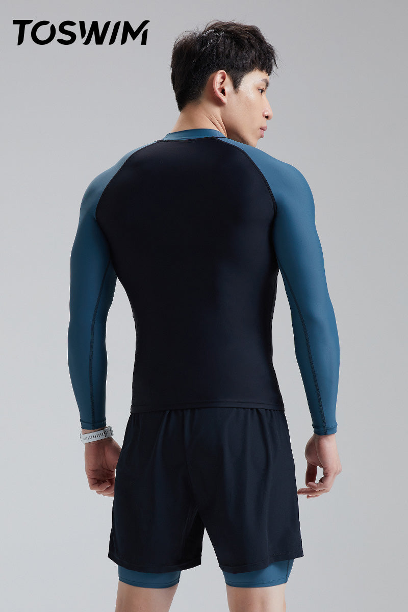 TO SWIM Men's Beach Wind Long Sleeve Two Piece UPF50+ Rash Guard | SEED OUTDOOR
