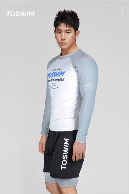 SEED OUTDOOR | TO SWIM Men's Summer Rain Long Sleeve Two Piece UPF50+ Rash Guard