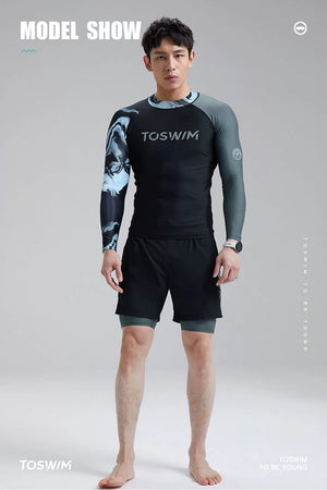 TO SWIM Men's Sea Fantasy Long Sleeve Two Piece UPF50+ Rash Guard | SEED OUTDOOR