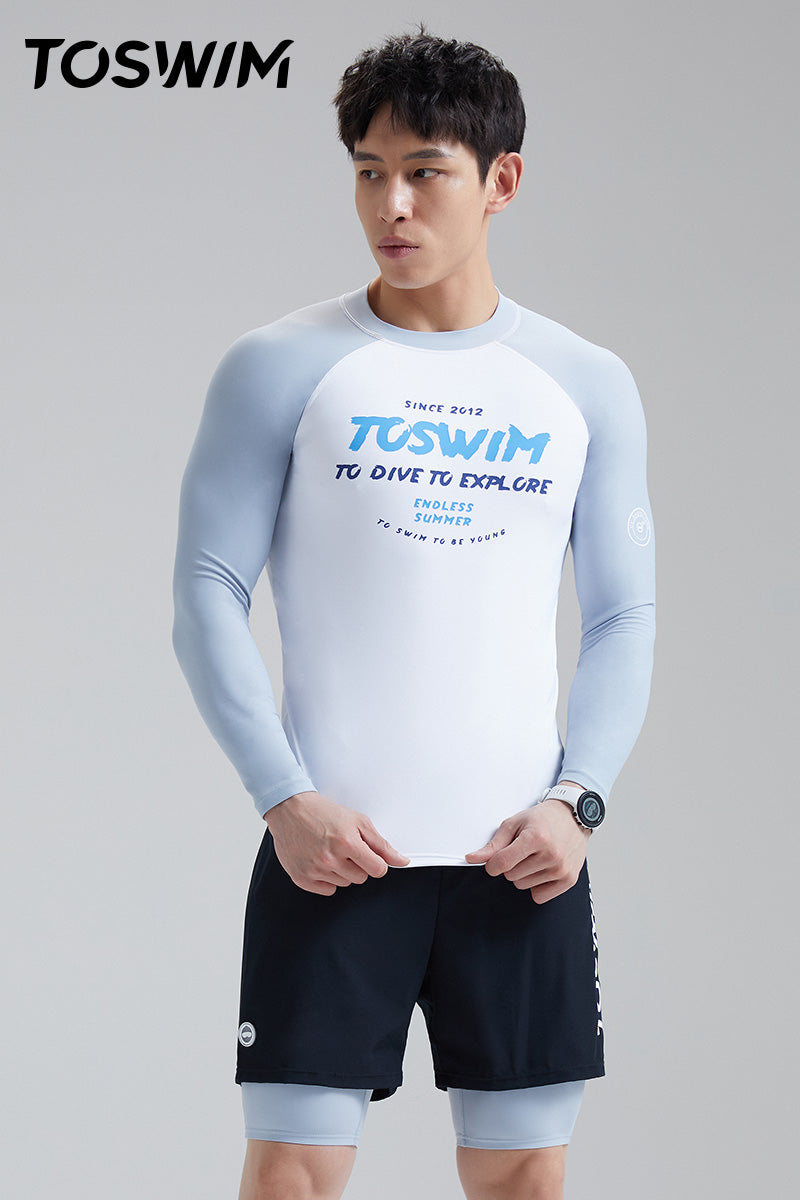 SEED OUTDOOR | TO SWIM Men's Summer Rain Long Sleeve Two Piece UPF50+ Rash Guard