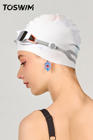  TO SWIM Women's Feather Streamer Silicone swimming cap | SEED OUTDOOR